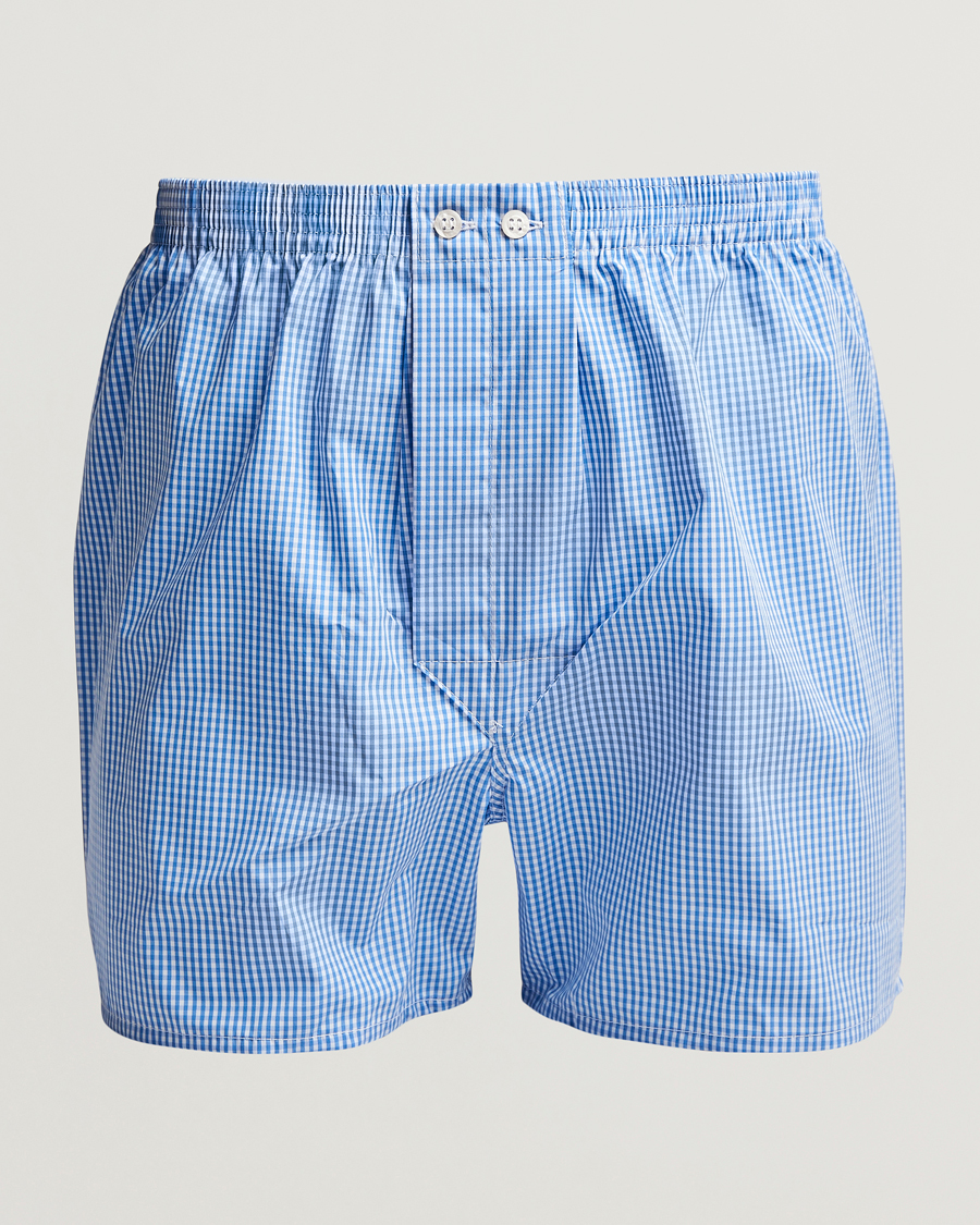 Herren | Unterwäsche | Derek Rose | Classic Fit Cotton Boxer Shorts Blue Gingham