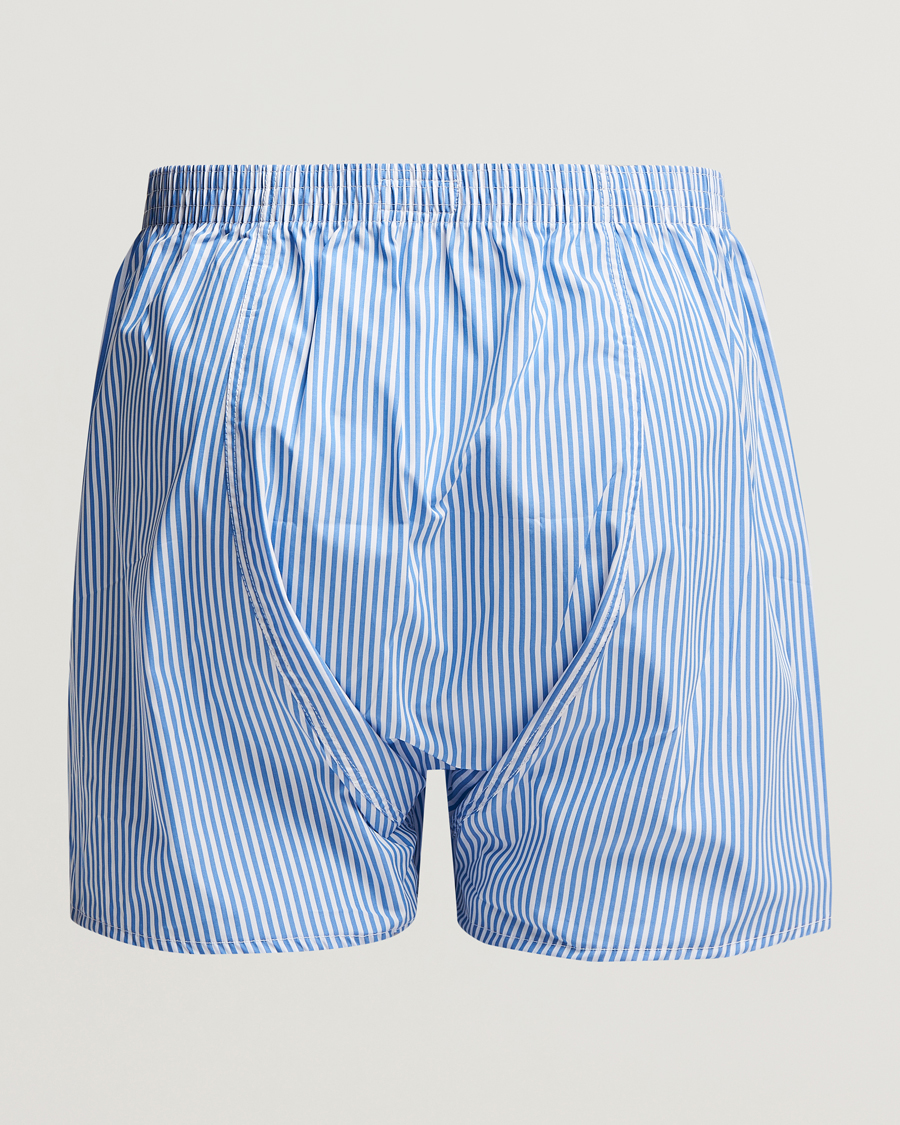 Herren | Unterhosen | Derek Rose | Classic Fit Cotton Boxer Shorts Blue Stripe
