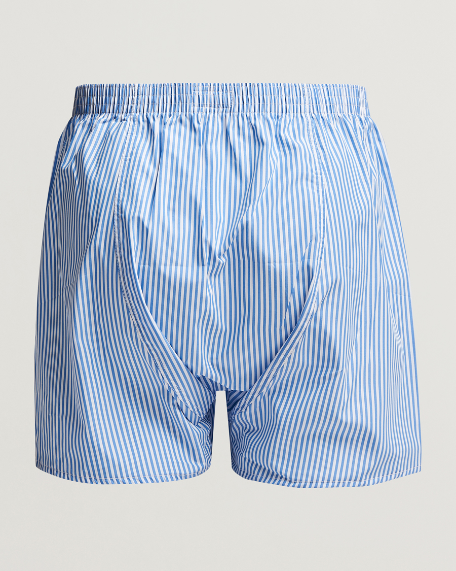 Herren | Unterwäsche | Derek Rose | Classic Fit Cotton Boxer Shorts Blue Stripe