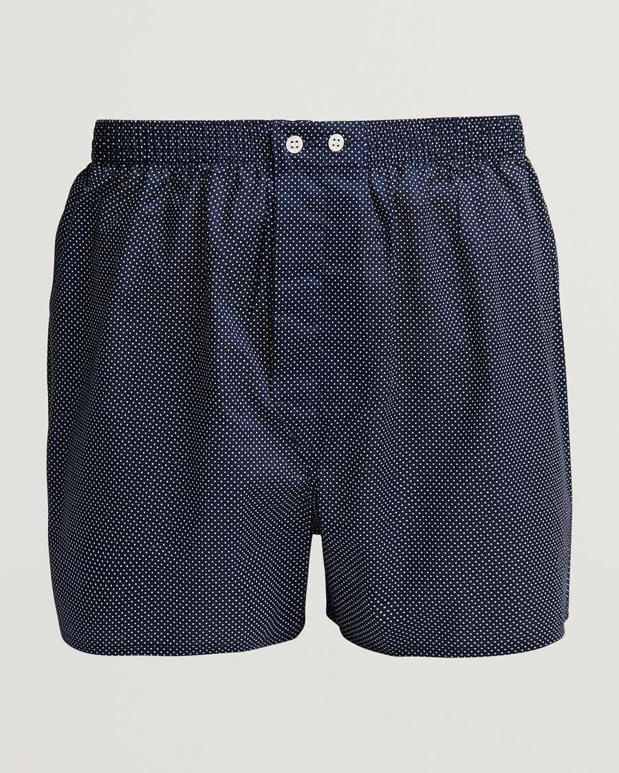 Herren | Unterwäsche | Derek Rose | Classic Fit Cotton Boxer Shorts Navy Polka Dot