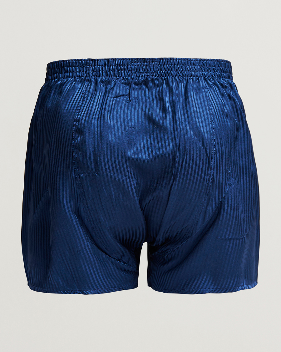 Herren | Unterwäsche | Derek Rose | Classic Fit Silk Boxer Shorts Navy