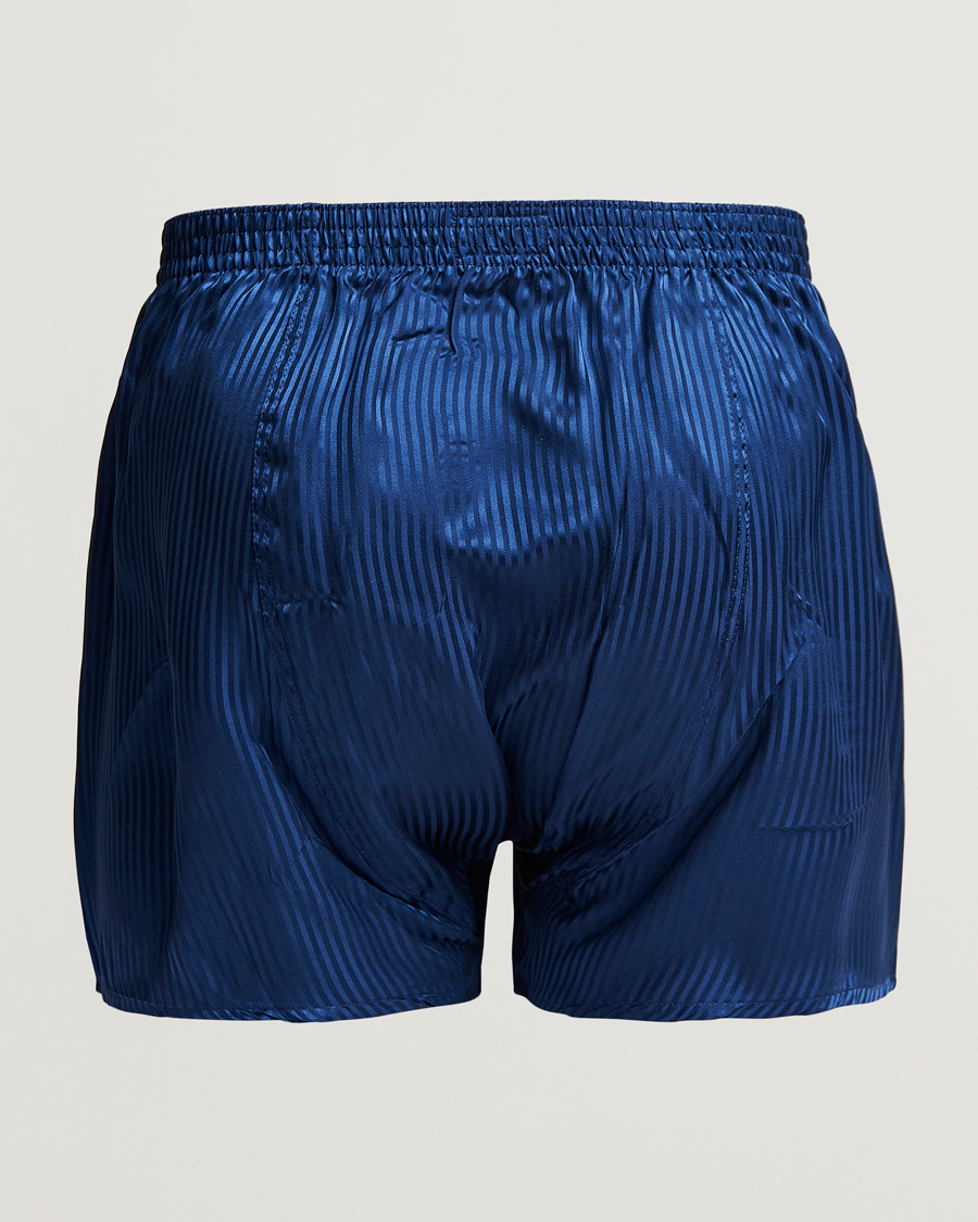 Herren | Derek Rose | Derek Rose | Classic Fit Silk Boxer Shorts Navy