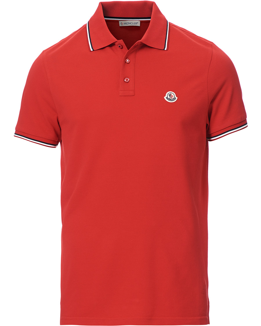 Herren | Poloshirts | Moncler | Logo Tipped Polo Red