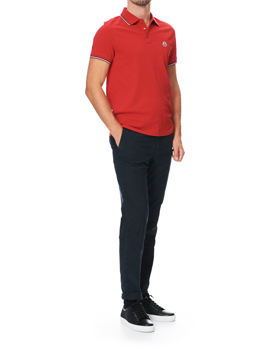 Herren | Poloshirts | Moncler | Logo Tipped Polo Red