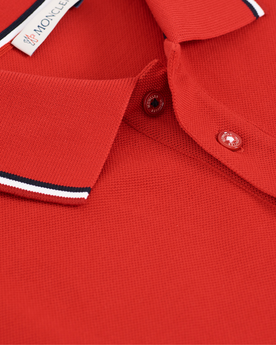 Herren | Poloshirts | Moncler | Logo Tipped Polo Red