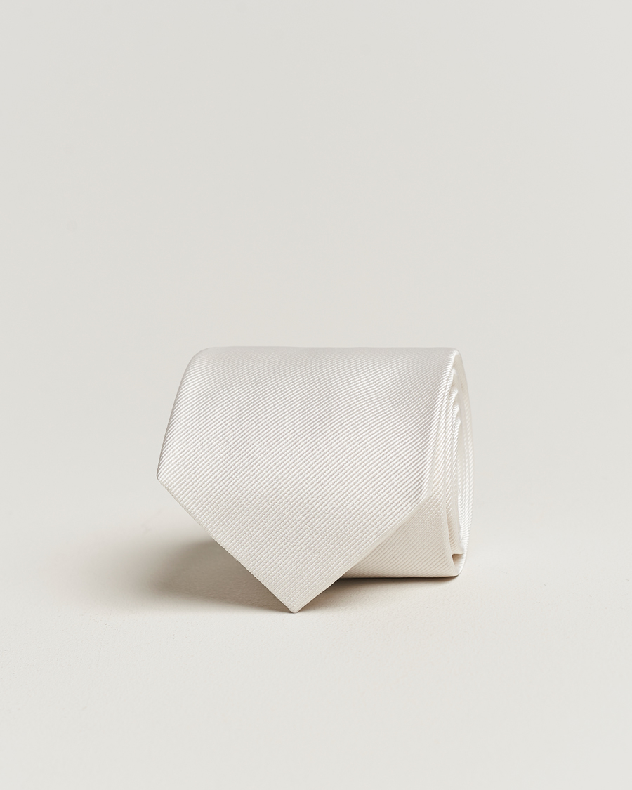 Herren | Krawatten | Amanda Christensen | Plain Classic Tie 8 cm White