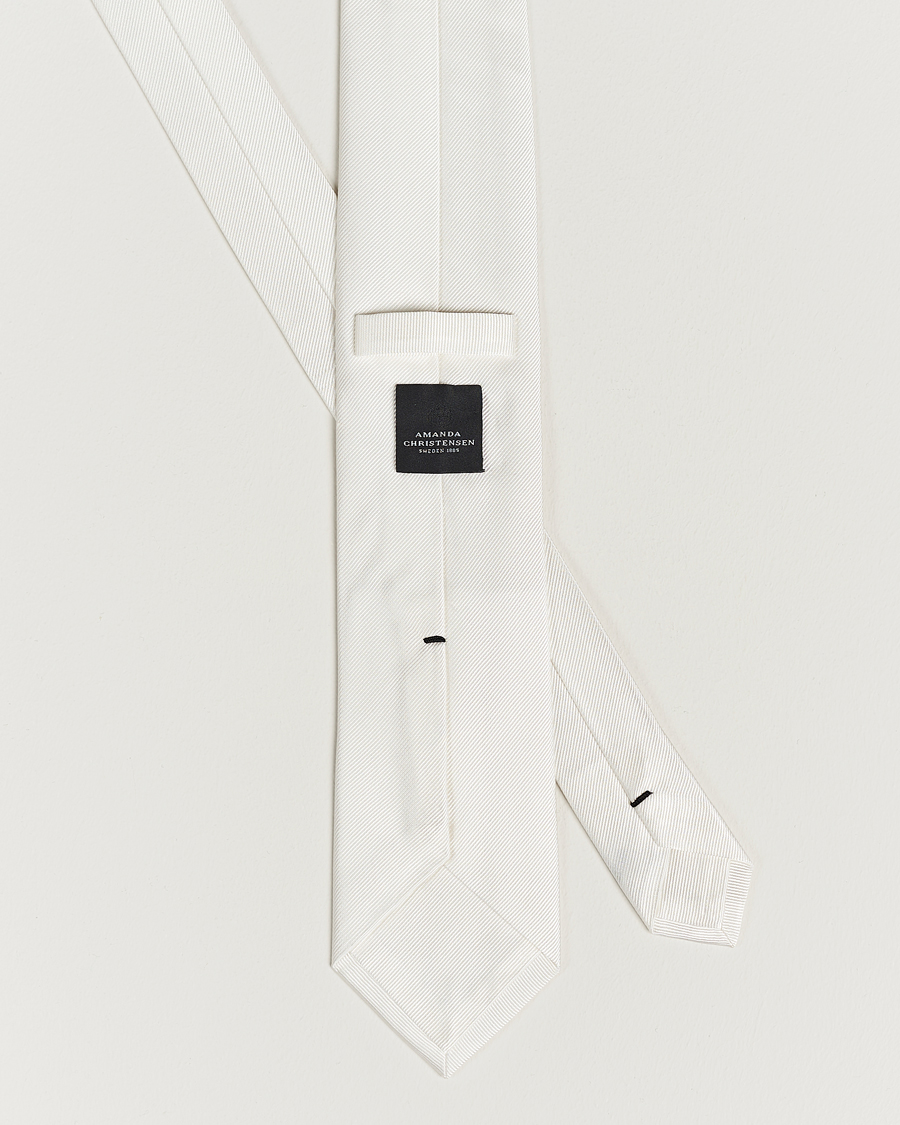 Herren | Krawatten | Amanda Christensen | Plain Classic Tie 8 cm White