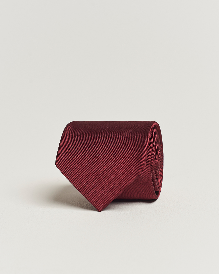 Herren | Krawatten | Amanda Christensen | Plain Classic Tie 8 cm Bordeaux