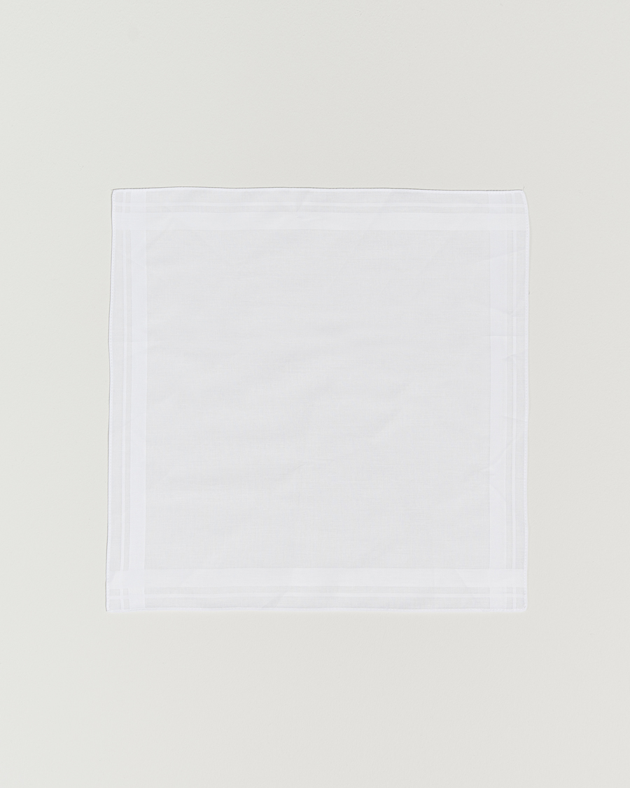 Herren | Amanda Christensen Cotton Pocket Square White | Amanda Christensen | Cotton Pocket Square White