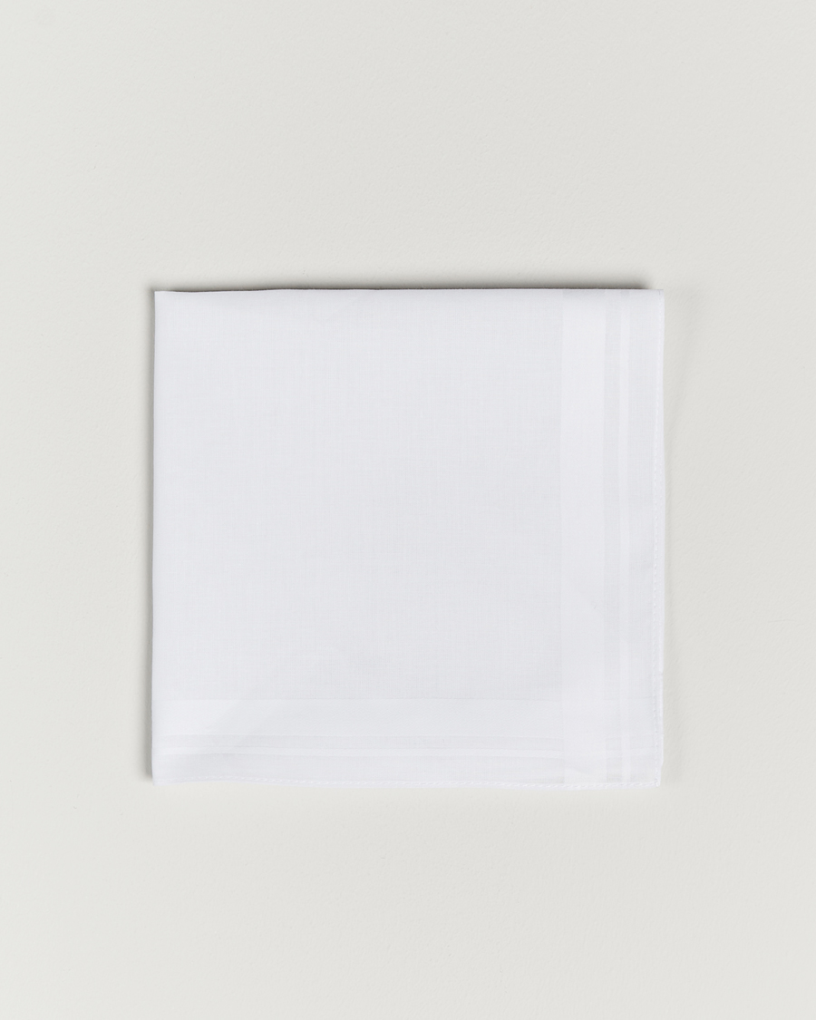 Herren | Amanda Christensen Cotton Pocket Square White | Amanda Christensen | Cotton Pocket Square White