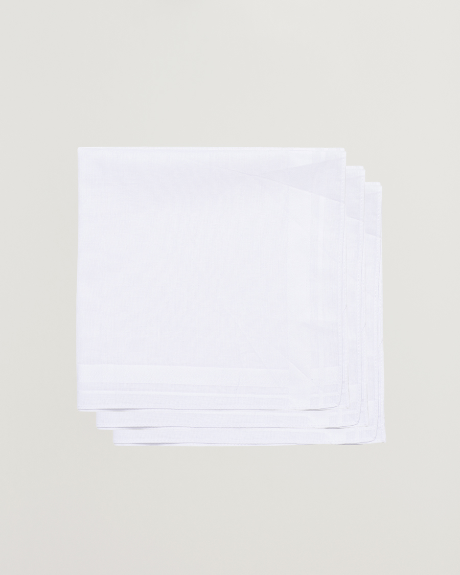 Herren | Einstecktücher | Amanda Christensen | 3-Pack Cotton Pocket Square White