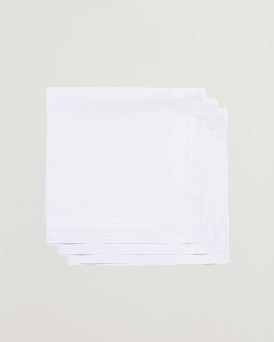 Herren | Einstecktücher | Amanda Christensen | 3-Pack Cotton Pocket Square White