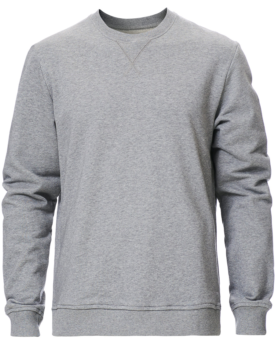 Herren | Pullover | Samsøe Samsøe | Samsøe & Samsøe Hugo Organic Cotton Crew Neck Sweat Grey Mel