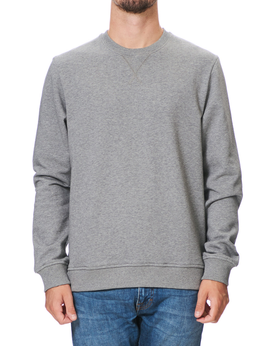 Herren | Pullover | Samsøe Samsøe | Samsøe & Samsøe Hugo Organic Cotton Crew Neck Sweat Grey Mel