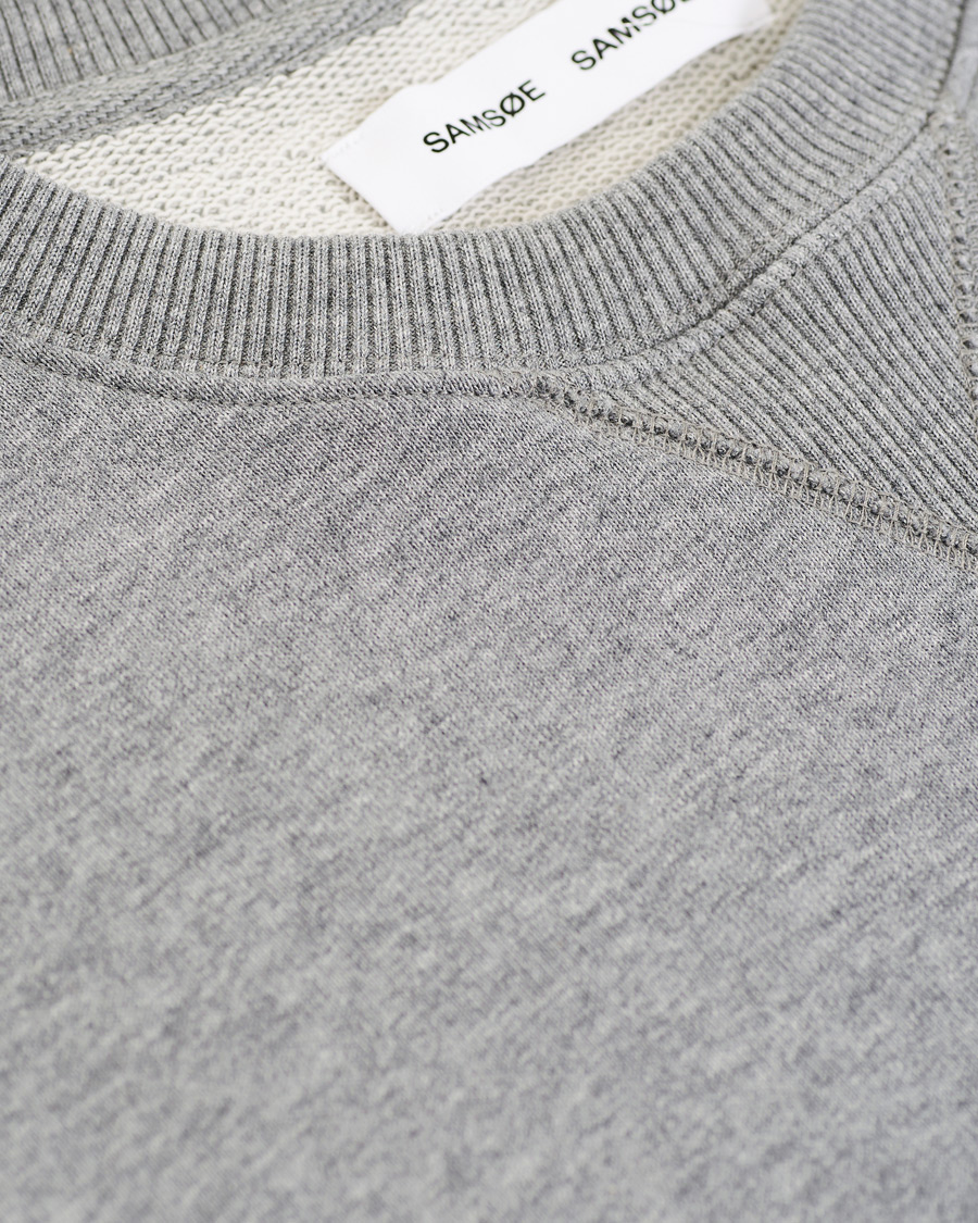 Herren | Pullover | Samsøe Samsøe | Samsøe & Samsøe Hugo Organic Cotton Crew Neck Sweat Grey Mel