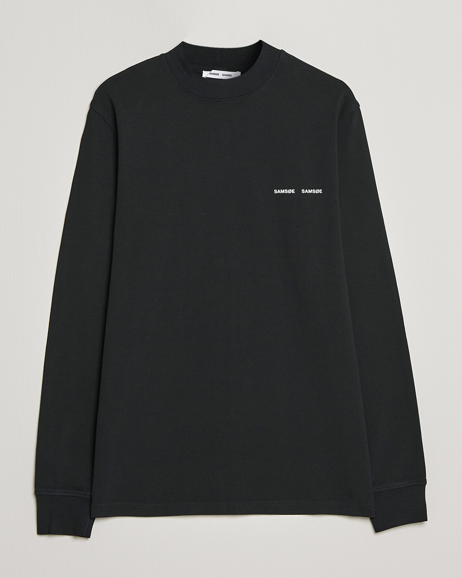 Herren | T-Shirts | Samsøe Samsøe | Norsbro Long Sleeve Organic Cotton Tee Black