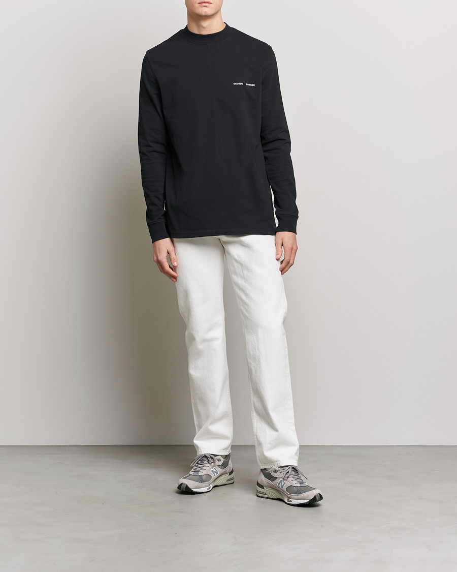 Herren | T-Shirts | Samsøe Samsøe | Norsbro Long Sleeve Organic Cotton Tee Black