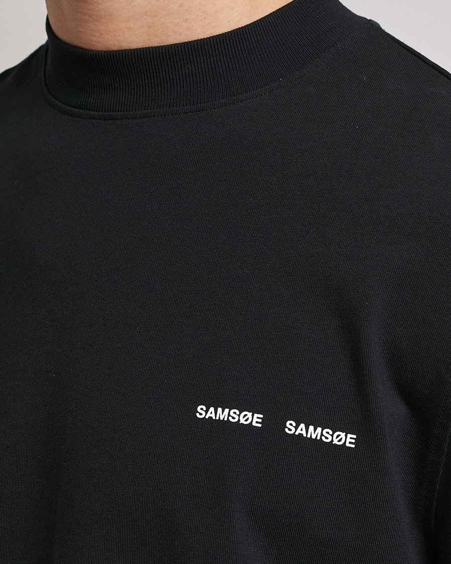 Herren | T-Shirts | Samsøe Samsøe | Norsbro Long Sleeve Organic Cotton Tee Black