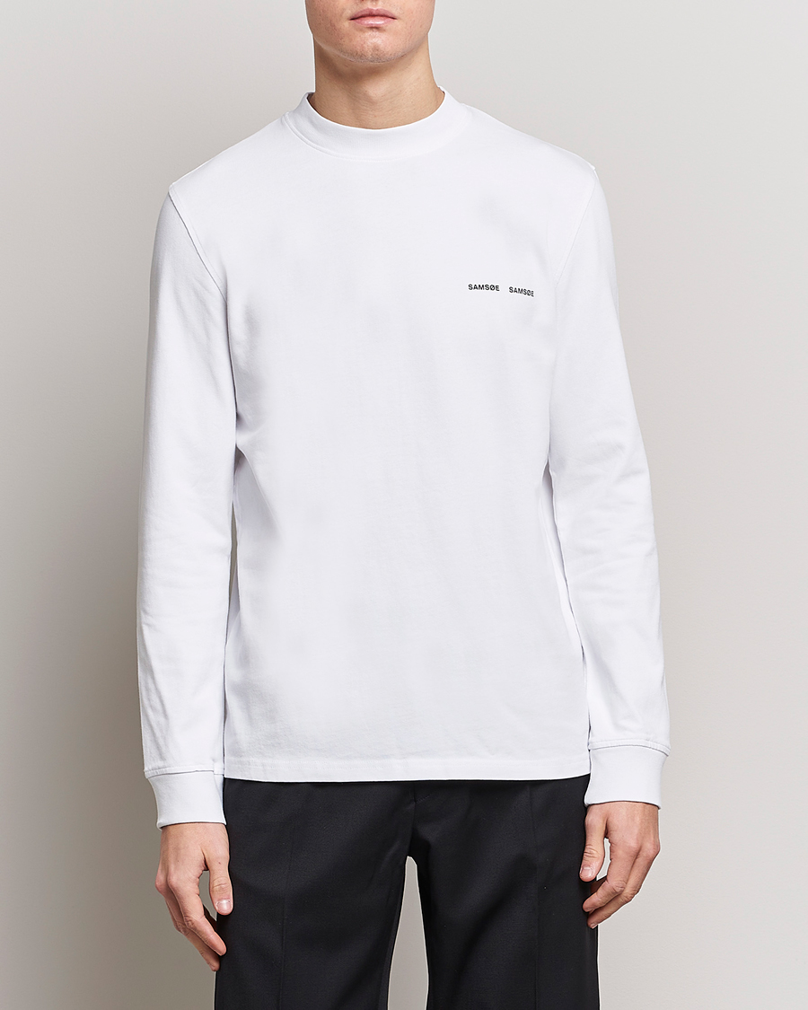 Herren | Langarm T-Shirt | Samsøe & Samsøe | Norsbro Long Sleeve Organic Cotton Tee White