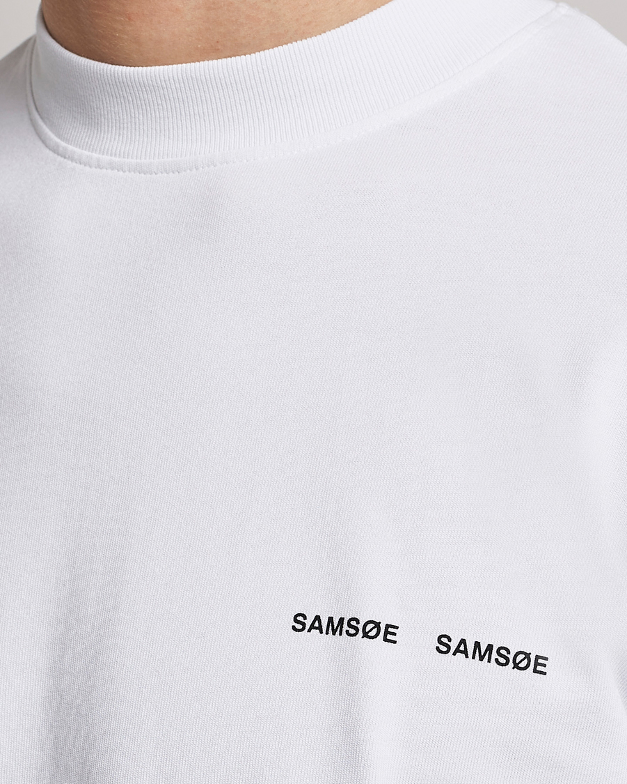 Herren | T-Shirts | Samsøe Samsøe | Samsøe & Samsøe Norsbro Long Sleeve Organic Cotton Tee White