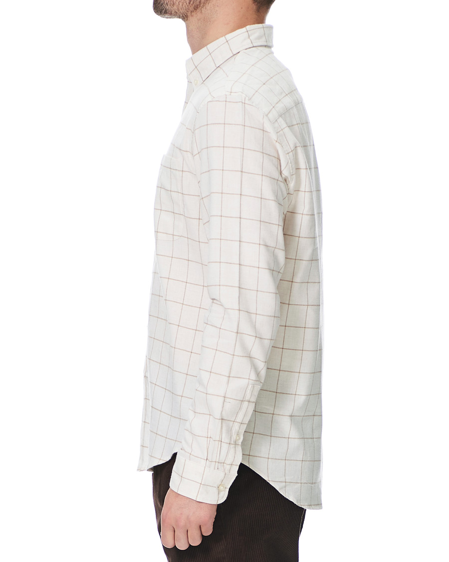 Herren | Hemden | Club Monaco | Checked Button Down Flannel Shirt Ivory XXL