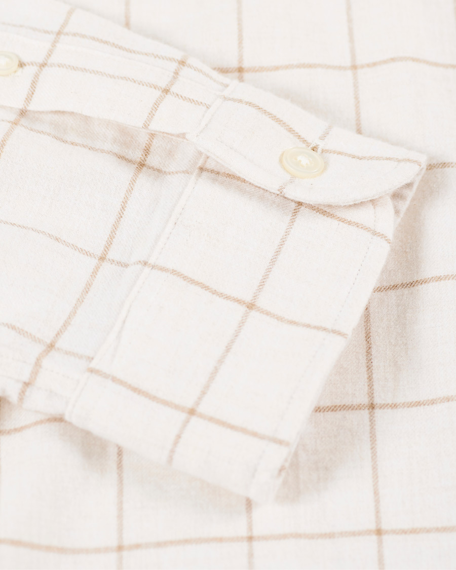 Herren | Hemden | Club Monaco | Checked Button Down Flannel Shirt Ivory XXL