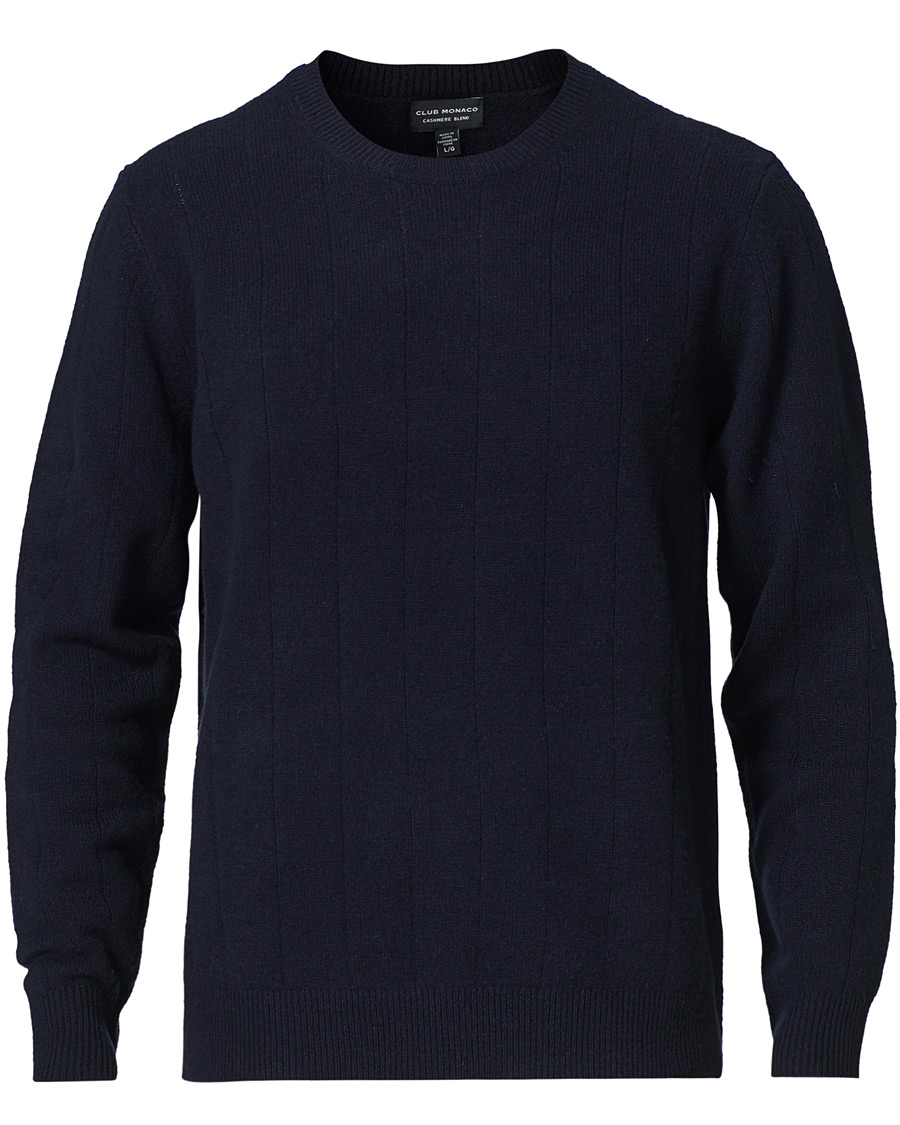 Herren | Pullover | Club Monaco | Cashmere Blend Needle Stitched Sweater Navy