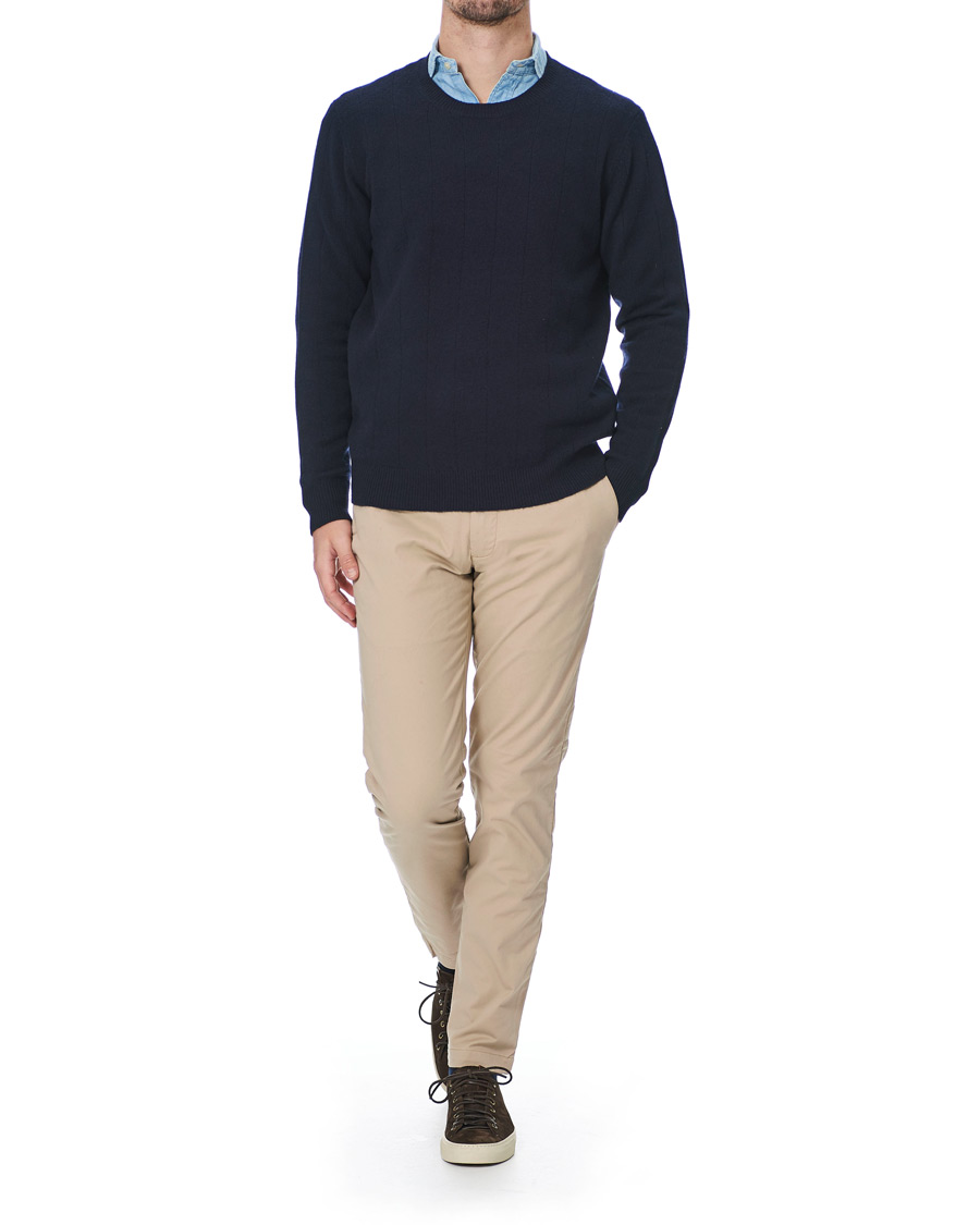 Herren | Pullover | Club Monaco | Cashmere Blend Needle Stitched Sweater Navy