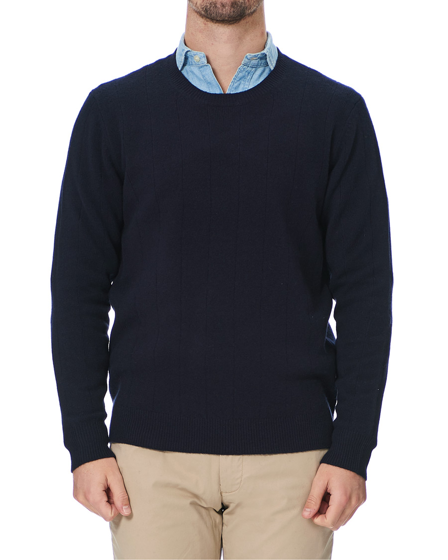 Herren | Pullover | Club Monaco | Cashmere Blend Needle Stitched Sweater Navy