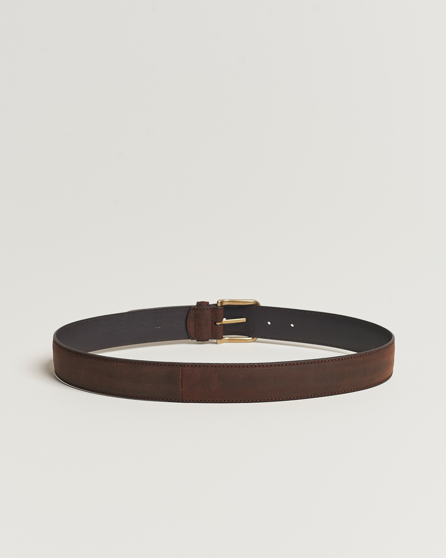 Herren | Dresscode Hochzeit | Crockett & Jones | 3,5 cm Belt Dk Brown Rough-Out Suede