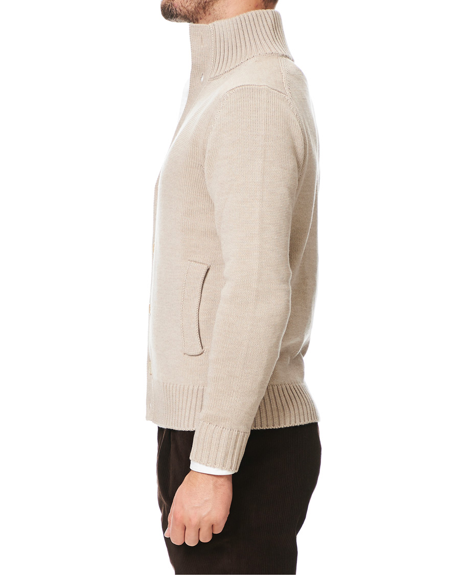 Herren | Pullover | Zanone | Virgin Merino Wool Chioto Cardigan Beige