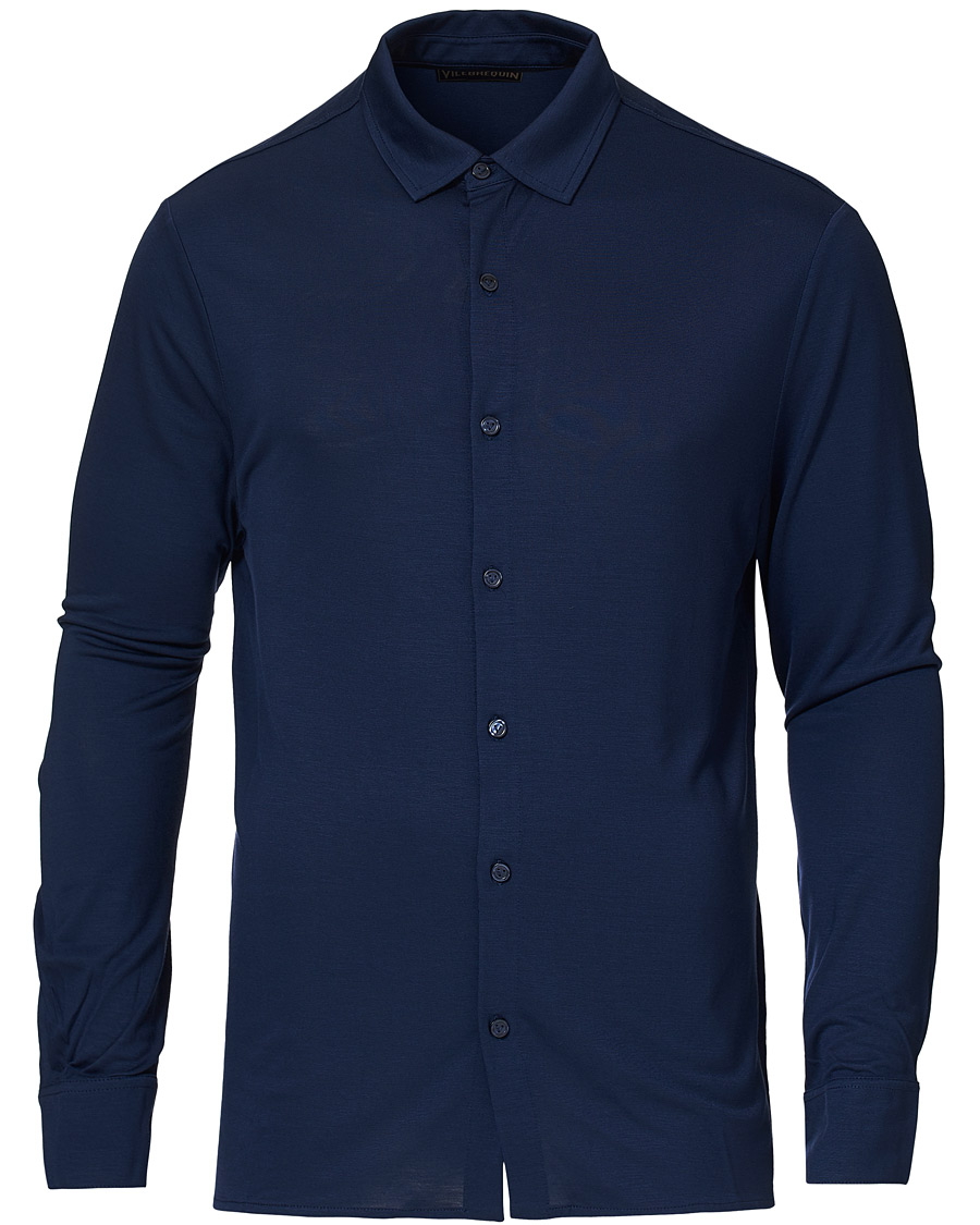 Herren | Hemden | Vilebrequin | Calandre Jersey Tencel Shirt Navy
