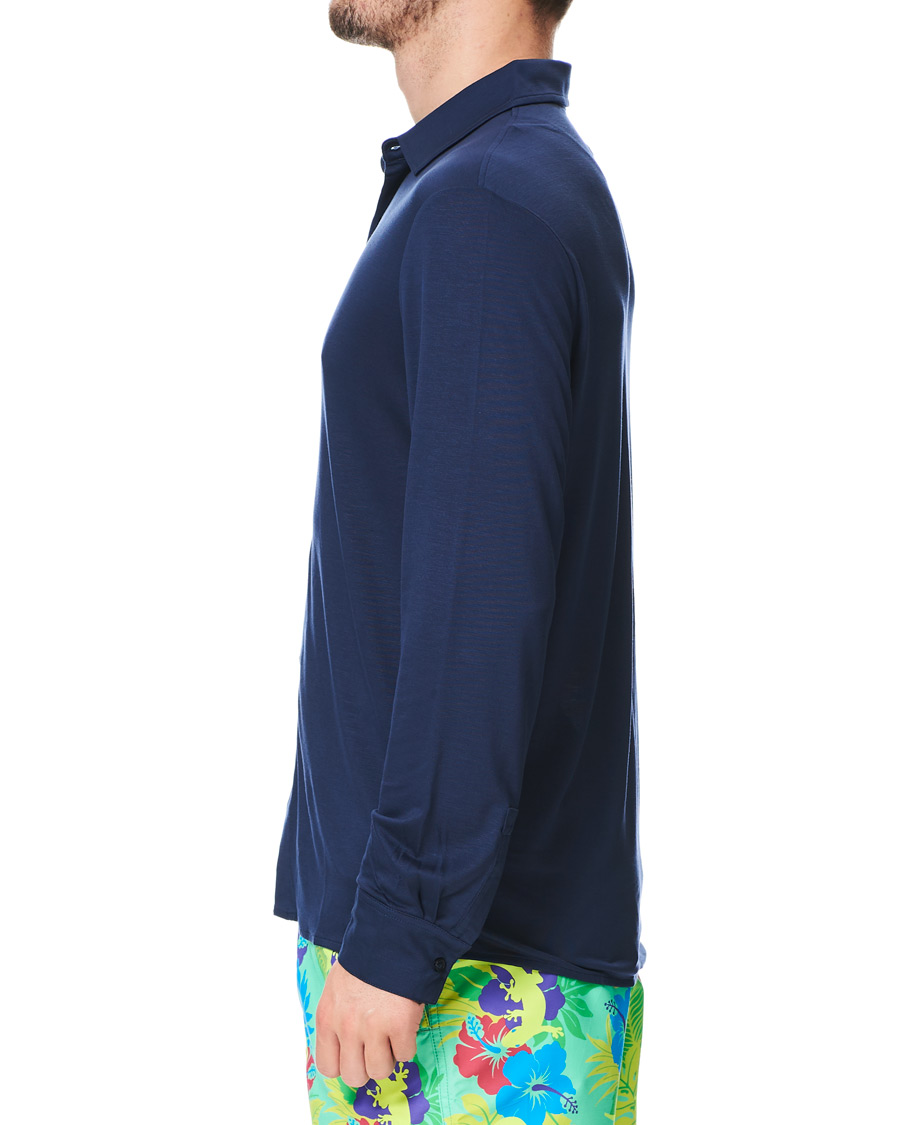 Herren | Hemden | Vilebrequin | Calandre Jersey Tencel Shirt Navy