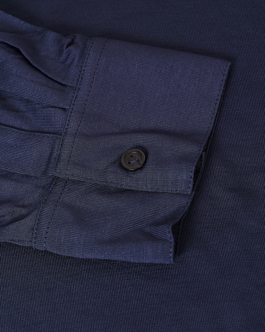 Herren | Hemden | Vilebrequin | Calandre Jersey Tencel Shirt Navy