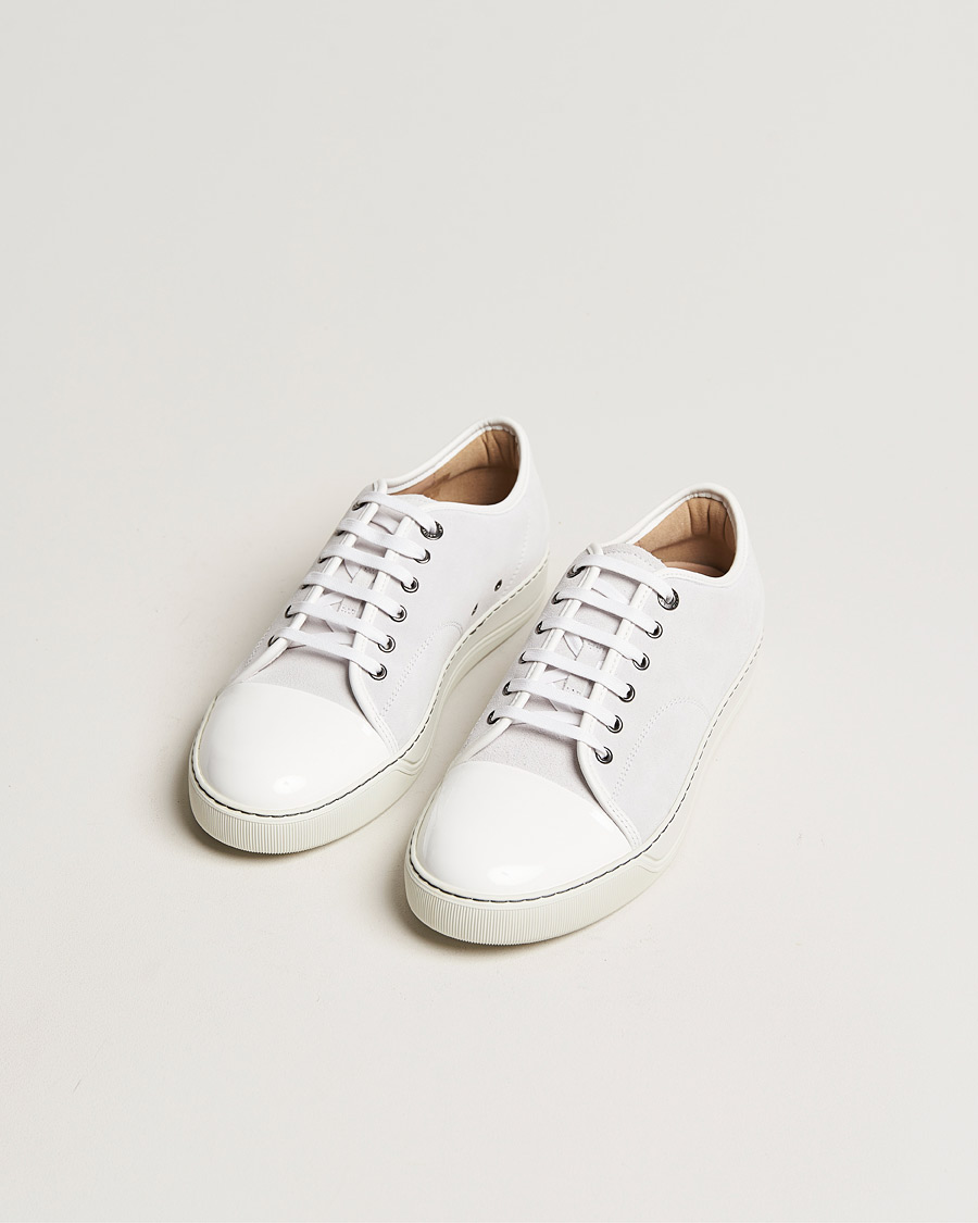 Lanvin Patent Cap Toe Sneaker White