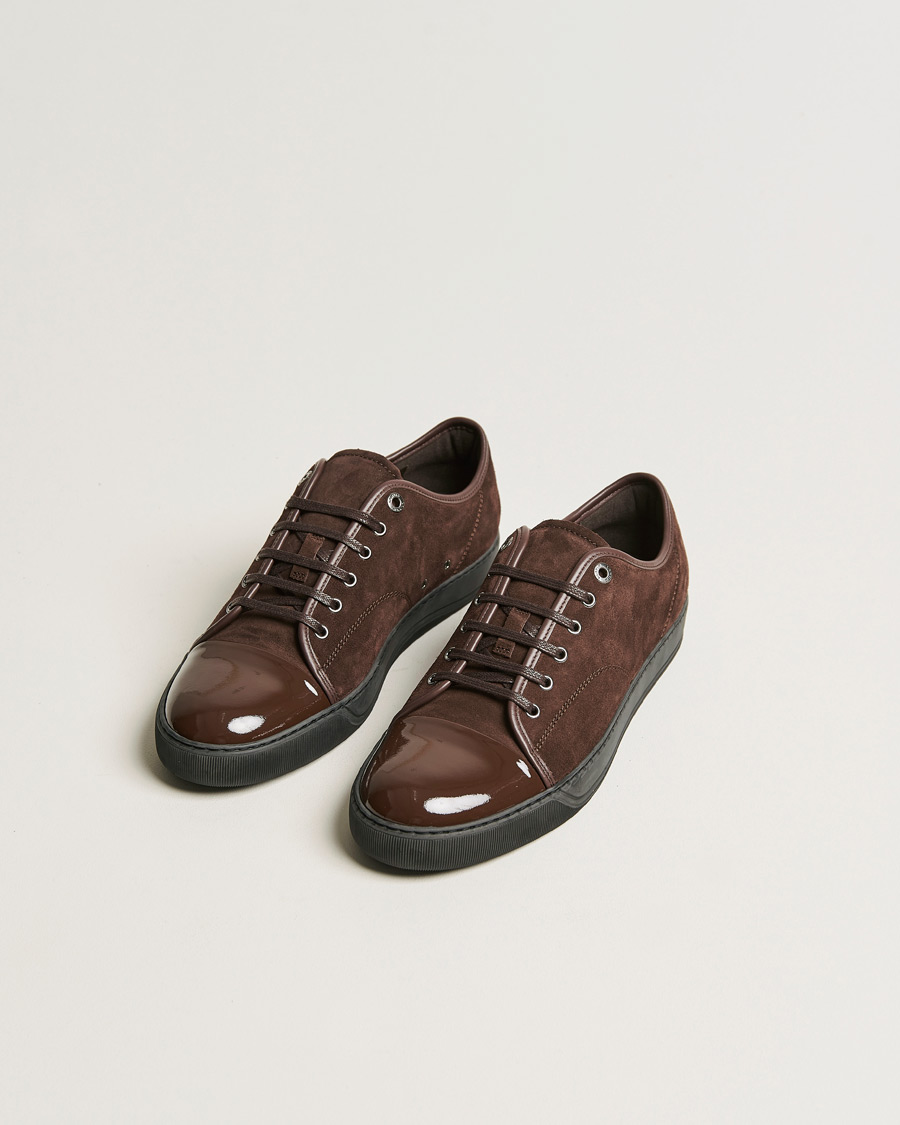 Herren |  | Lanvin | Patent Cap Toe Sneaker Dark Brown