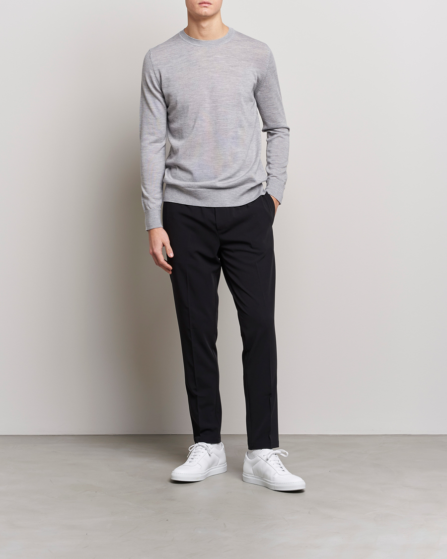 Herren | Pullover | Samsøe Samsøe | Flemming Superfine Merino Wool Crew Neck Grey Melange