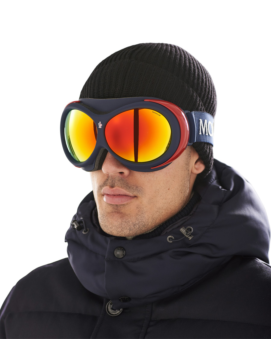 Herren | Moncler Lunettes ML0130 Goggles Blue/Red | Moncler Lunettes | ML0130 Goggles Blue/Red