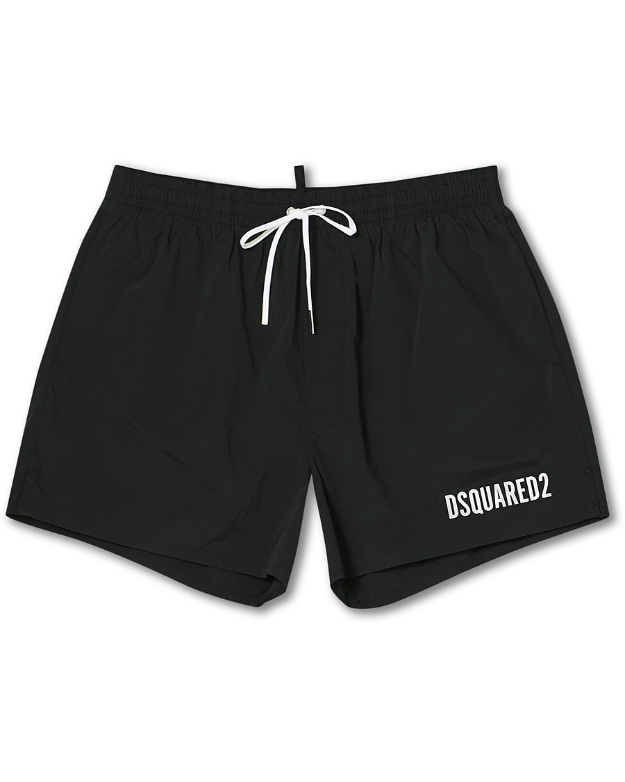 Herren | Badehosen | Dsquared2 | Icon Boxer Mid Swimshorts Black/Silver