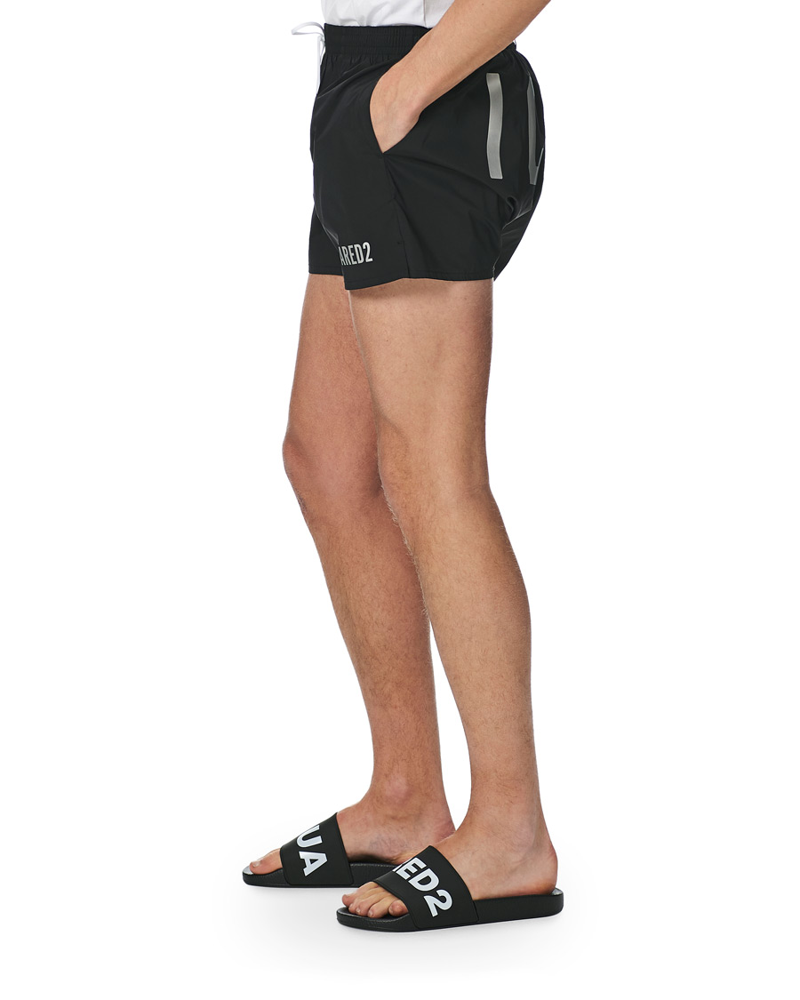 Herren | Badehosen | Dsquared2 | Icon Boxer Mid Swimshorts Black/Silver
