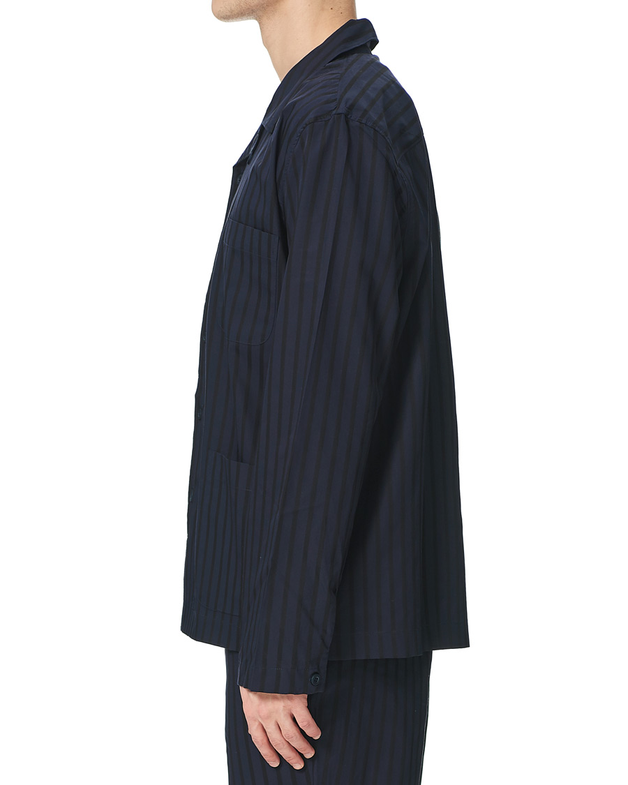 Herren | Schlafanzüge & Bademäntel | Sunspel | Pyama Shirt Navy Dobby Stripe