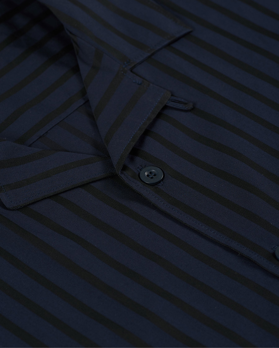 Herren | Schlafanzüge & Bademäntel | Sunspel | Pyama Shirt Navy Dobby Stripe