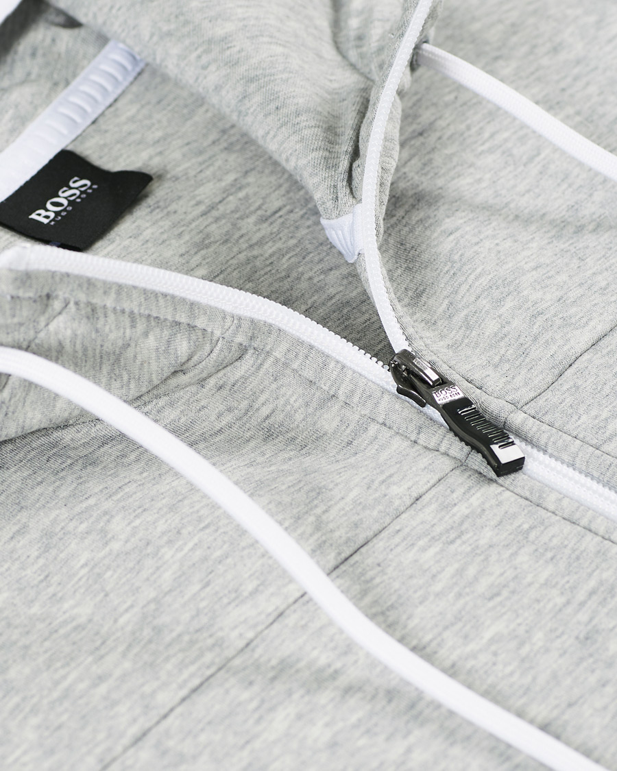 Herren | Pullover | BOSS GREEN | BOSS Athleisure Saggy Full Zip Hoodie Grey/White