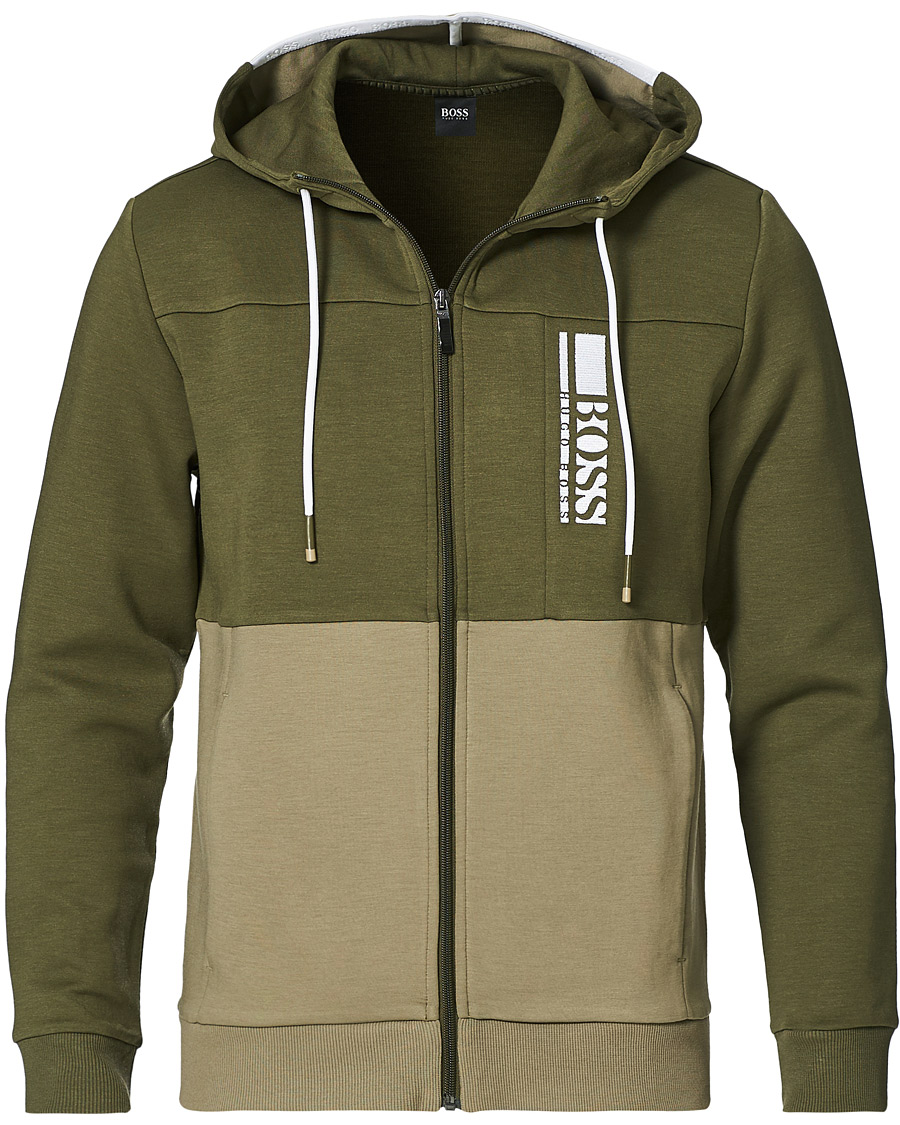 Herren | Pullover | BOSS GREEN | BOSS Athleisure Saggy Full Zip Hoodie Dark Green