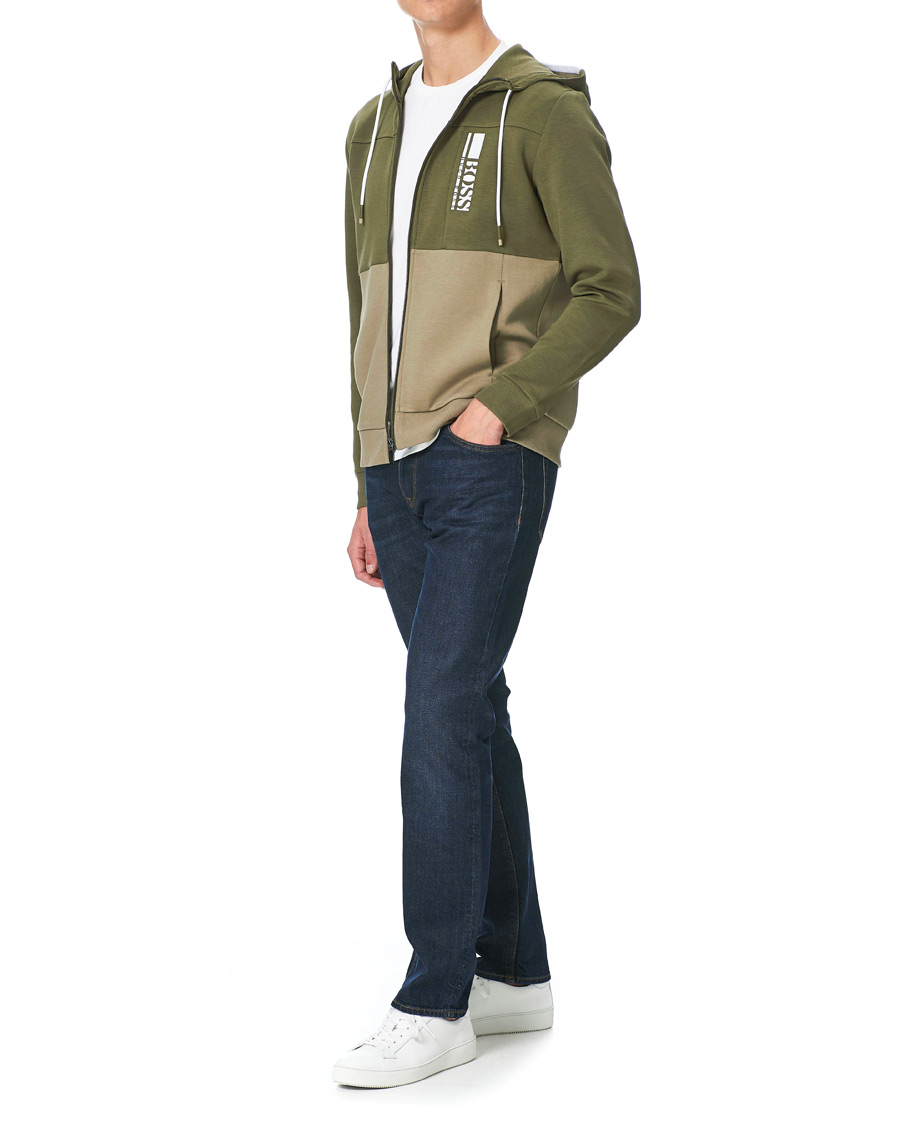 Herren | Pullover | BOSS GREEN | BOSS Athleisure Saggy Full Zip Hoodie Dark Green