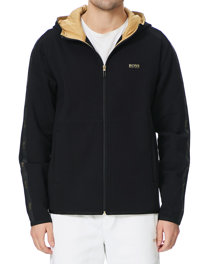 Herren | Pullover | BOSS GREEN | BOSS Athleisure Saggy Taped Full Zip Hoodie Black