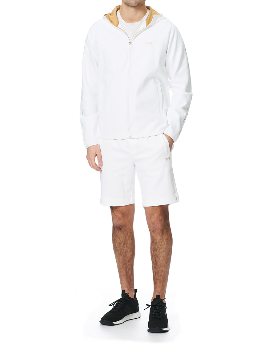 Herren | Pullover | BOSS GREEN | BOSS Athleisure Saggy Taped Full Zip Hoodie White