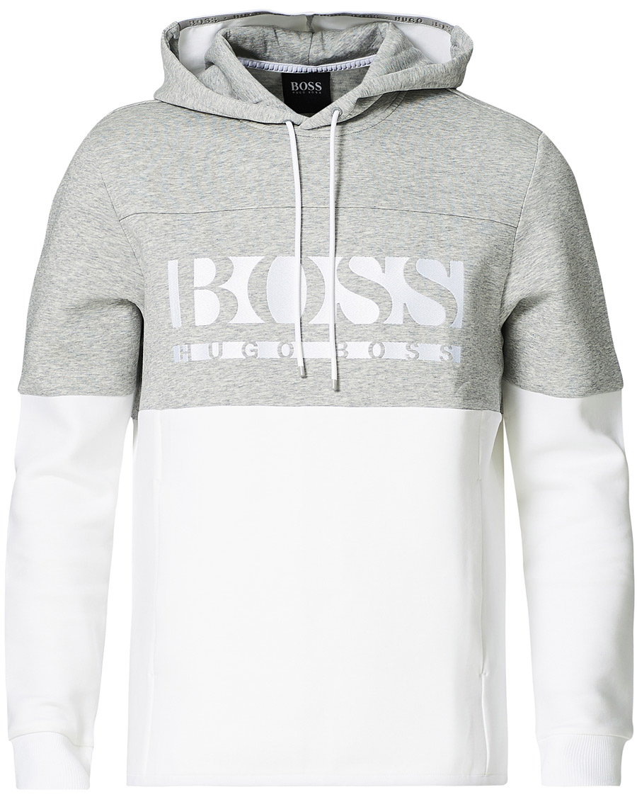 Herren | Pullover | BOSS GREEN | BOSS Athleisure Soody Block Hoodie Grey/White