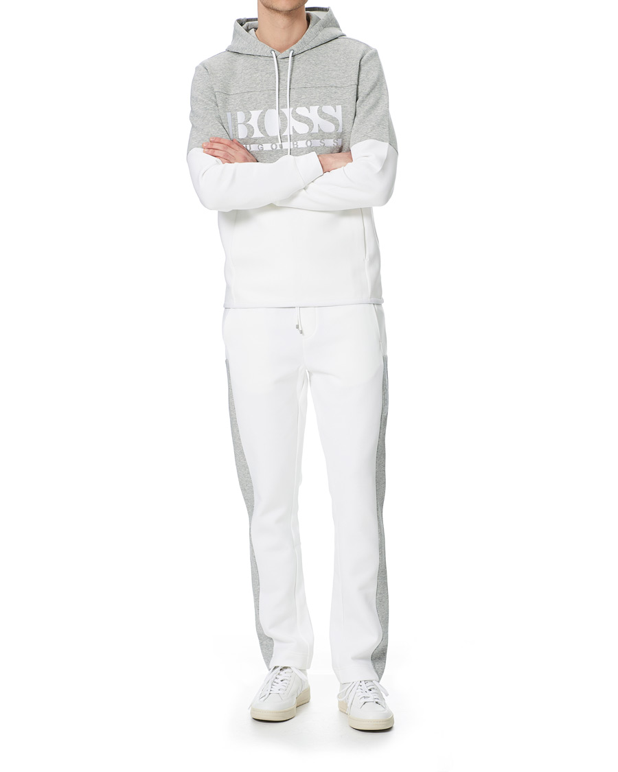 Herren | Pullover | BOSS GREEN | BOSS Athleisure Soody Block Hoodie Grey/White