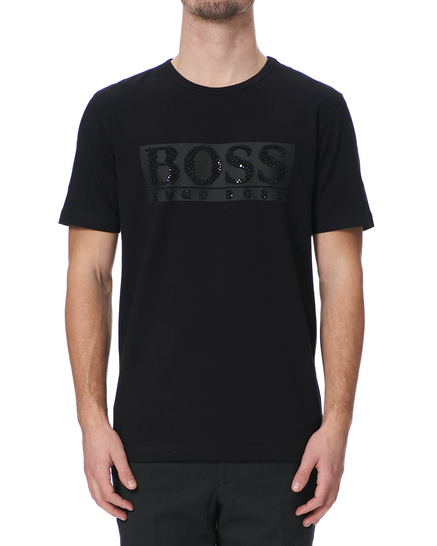 Herren | T-Shirts | BOSS GREEN | BOSS Athleisure Diamond Logo Crew Neck Tee Black